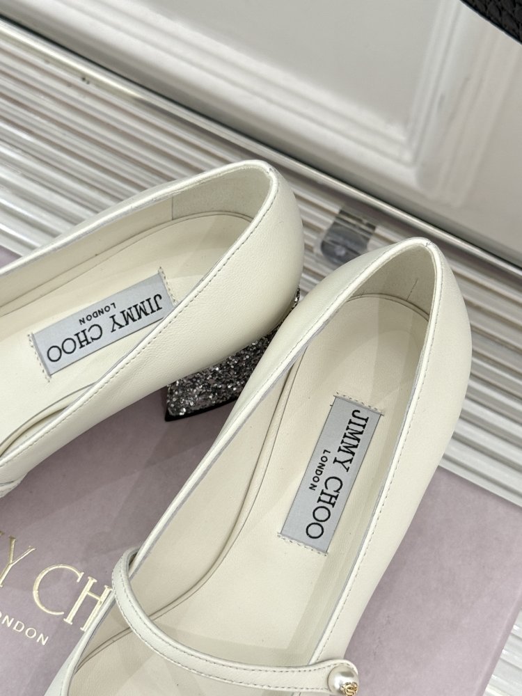 Туфлі Jimmy Choo з товстим каблуком і перламутровим покриттям фото 8