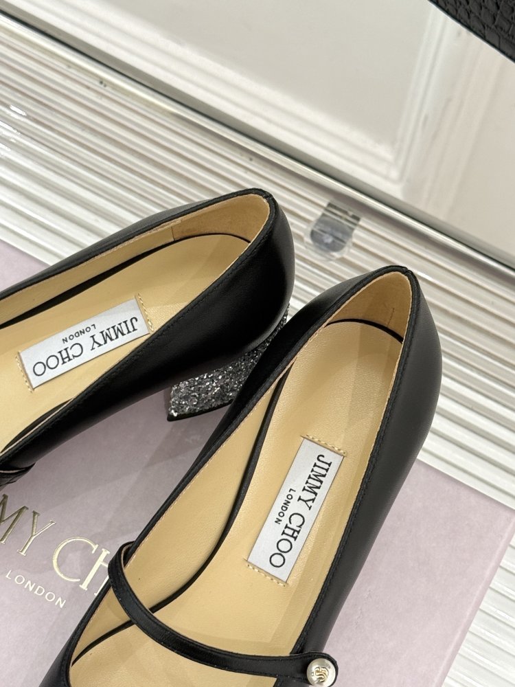 Туфлі Jimmy Choo з товстим каблуком і перламутровим покриттям фото 8