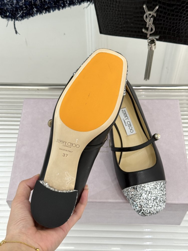 Туфлі Jimmy Choo з товстим каблуком і перламутровим покриттям фото 9
