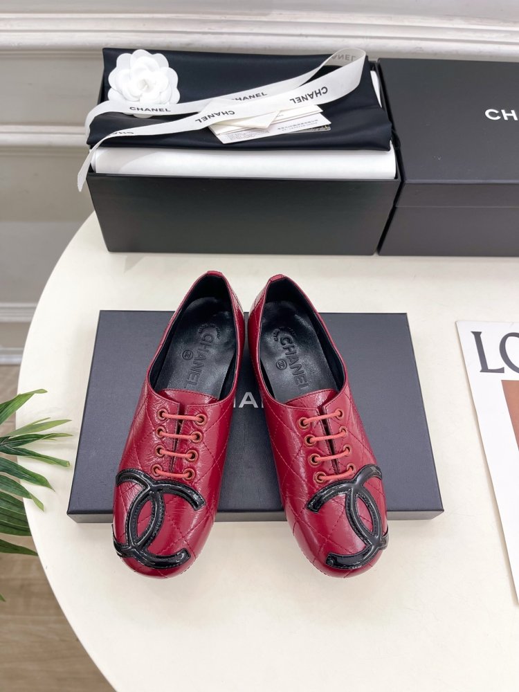 Shoes leather women's on lace