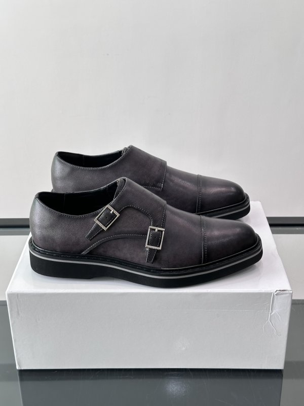 Shoes монки from double buckle of veal skin