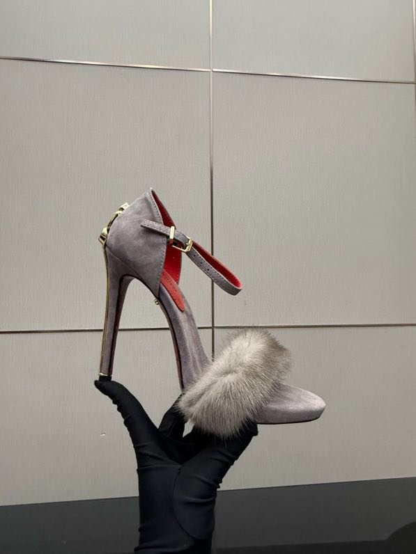 Туфлі на високому підборах і норковым хутром фото 9