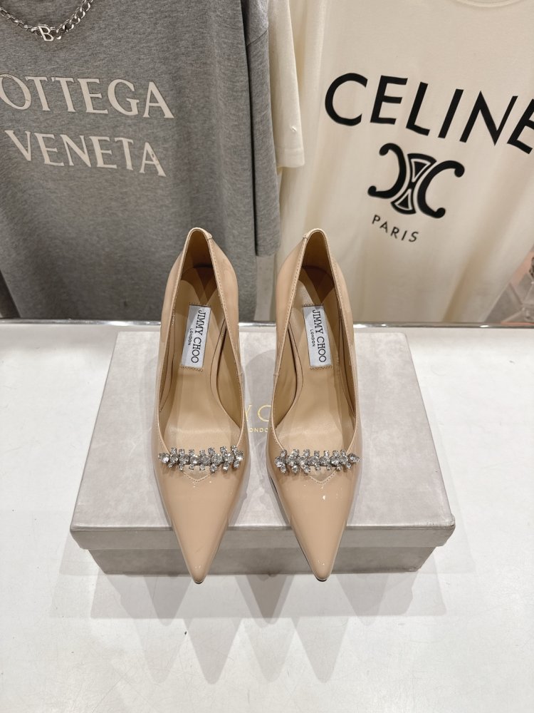 Туфлі на високому підборах зі стразами і ланцюжком