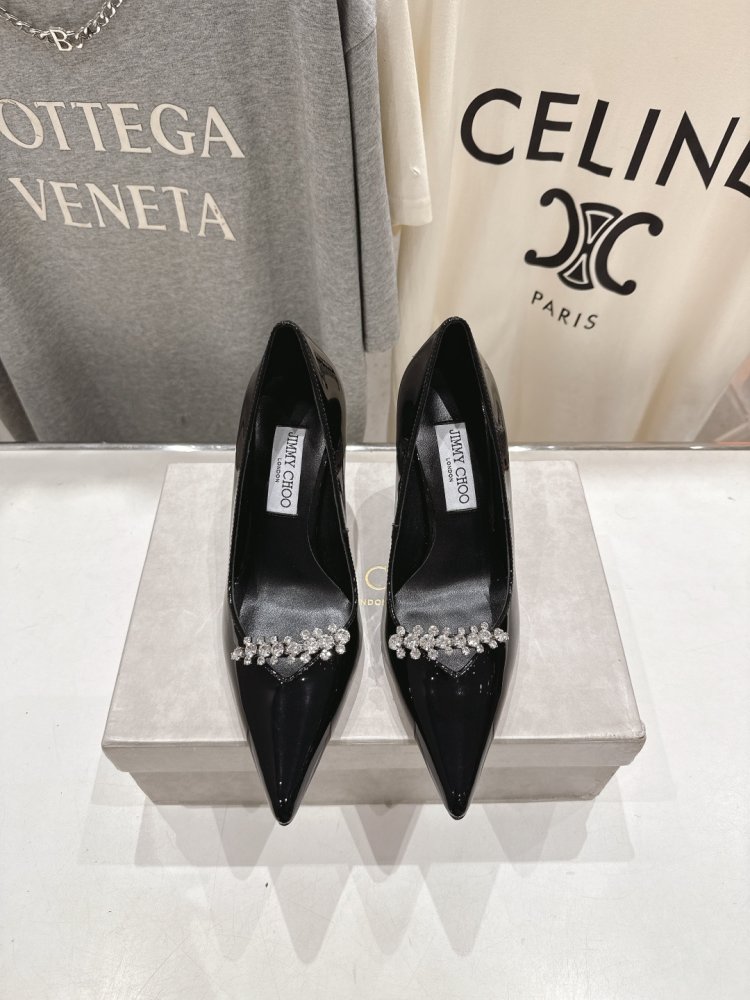 Туфлі на високому підборах зі стразами і ланцюжком