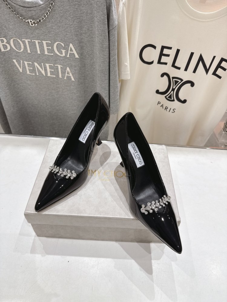 Туфлі на високому підборах зі стразами і ланцюжком фото 2