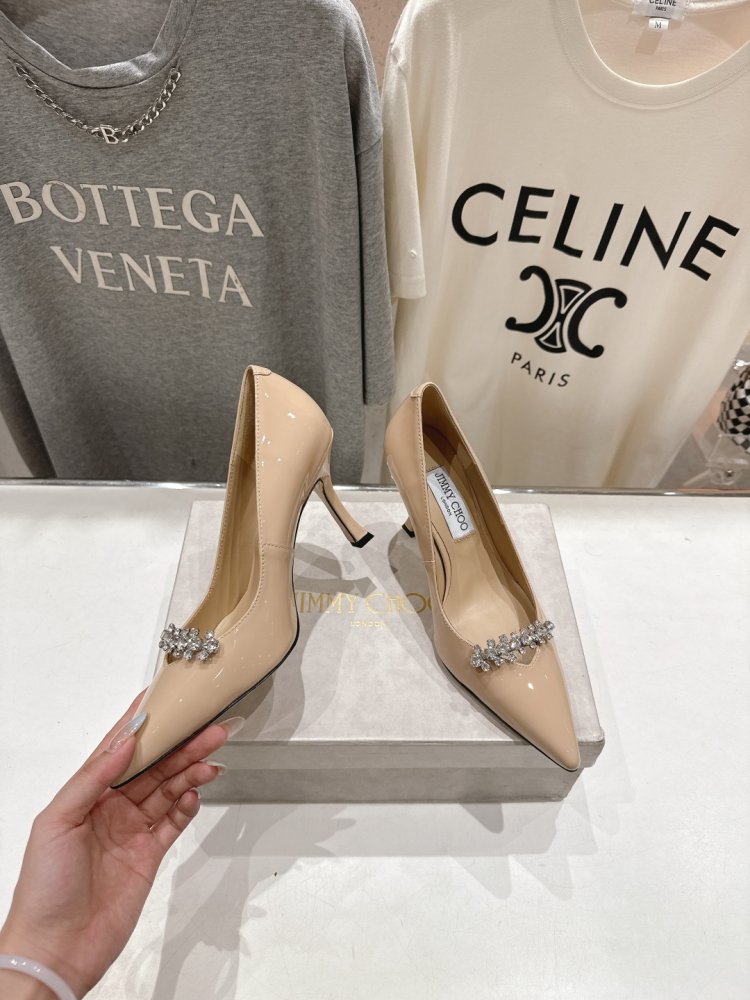 Туфлі на високому підборах зі стразами і ланцюжком фото 4