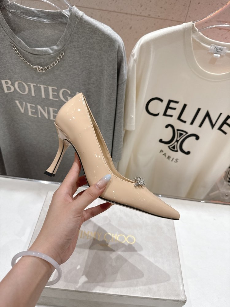 Туфлі на високому підборах зі стразами і ланцюжком фото 5