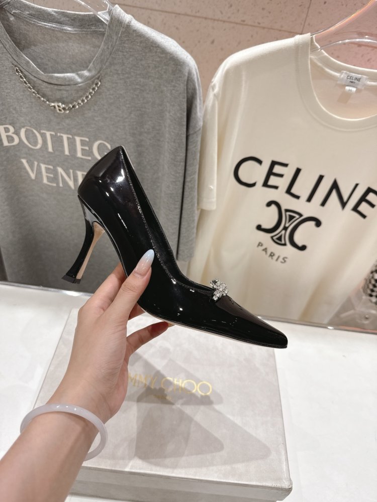 Туфлі на високому підборах зі стразами і ланцюжком фото 5