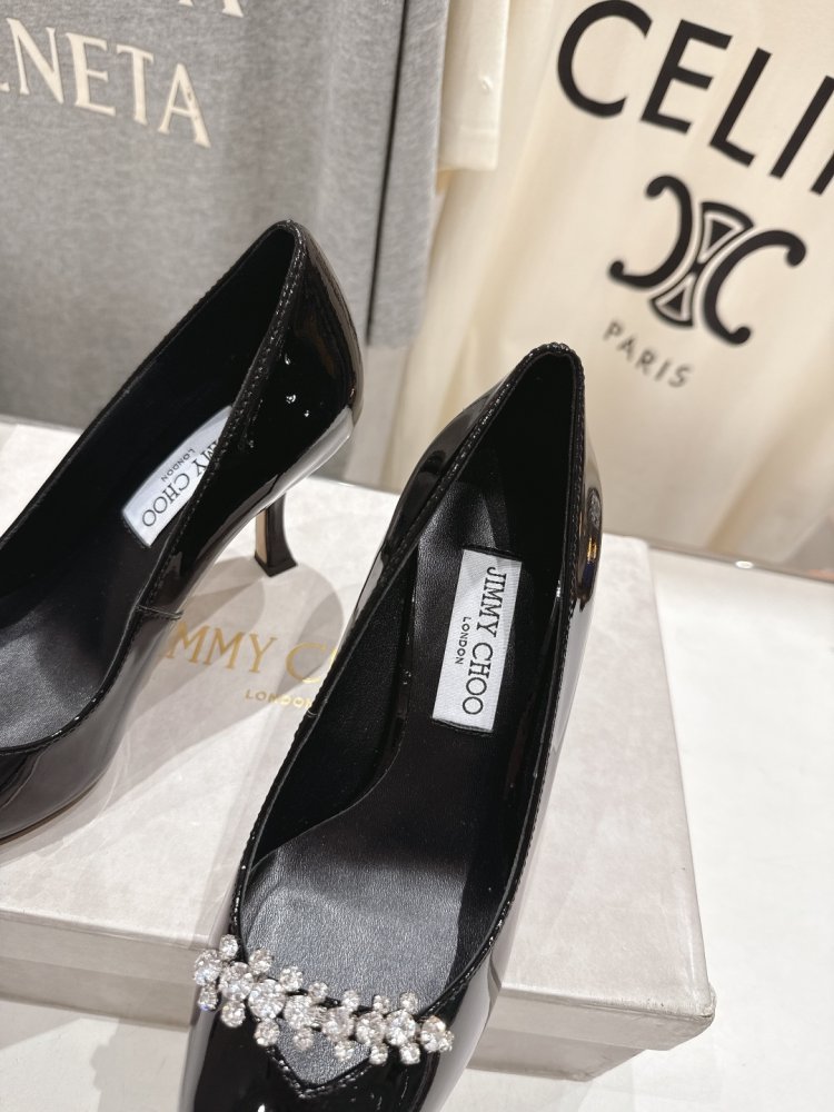 Туфлі на високому підборах зі стразами і ланцюжком фото 6