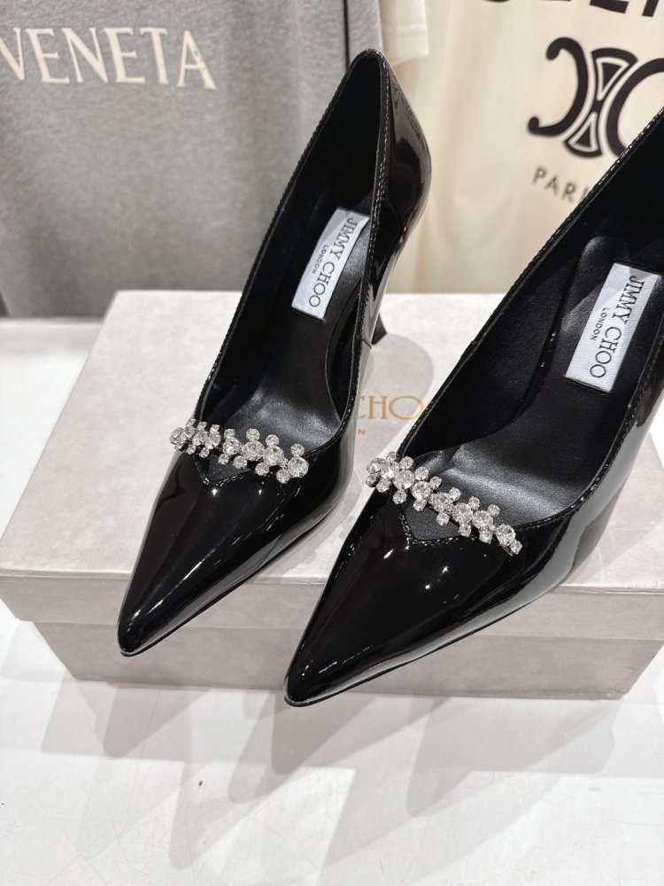 Туфлі на високому підборах зі стразами і ланцюжком фото 7