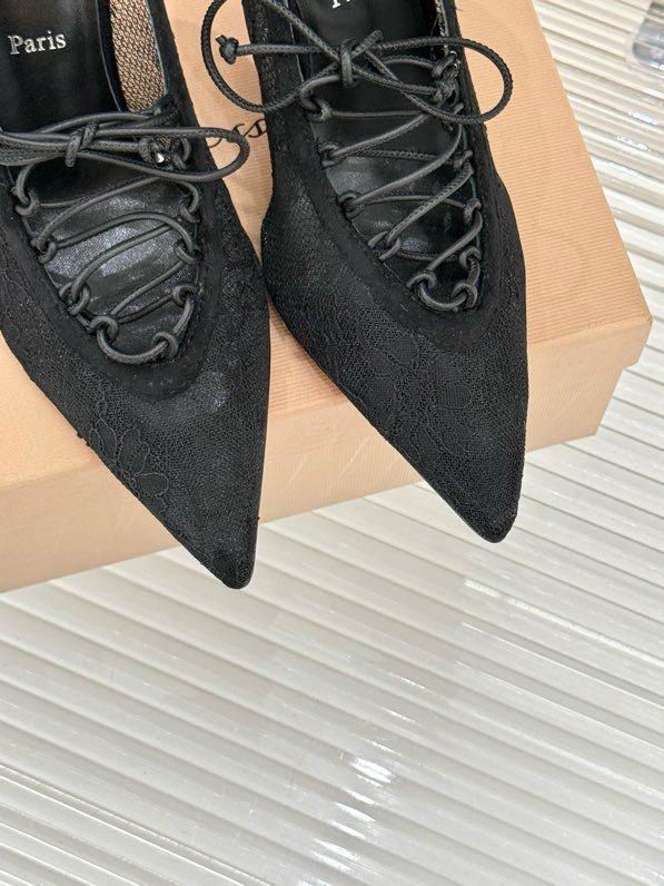 Туфли с кружевом на высоком каблуке фото 8