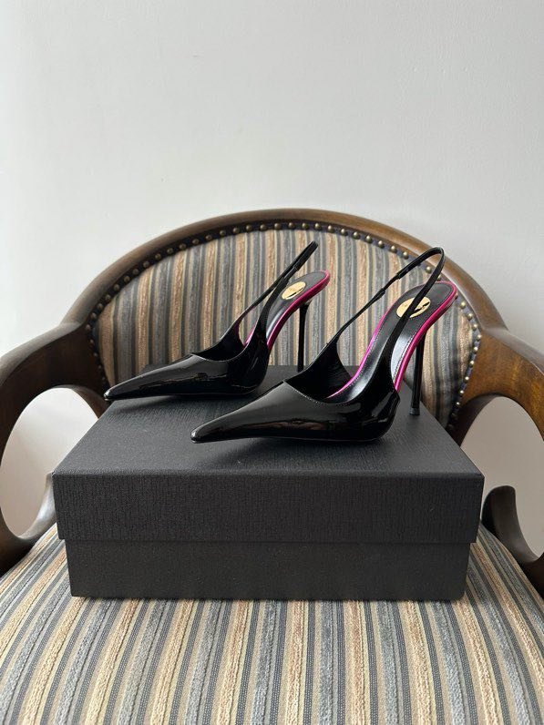 Shoes from sharp the toe on high heel