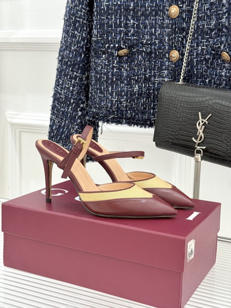 Shoes слингбэки on stud from sharp the toe