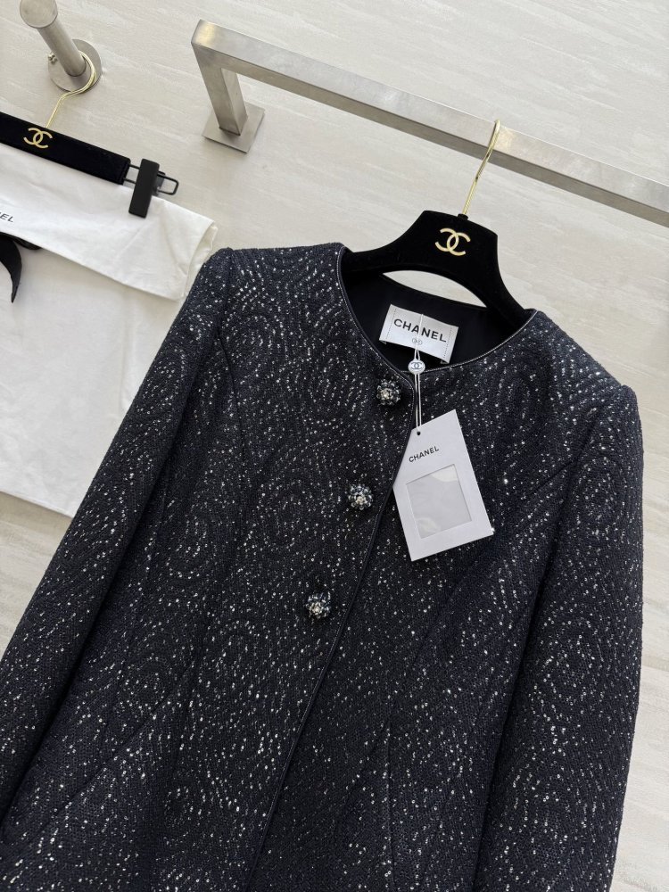 Твидовый пиджак с пайетками женский фото 8