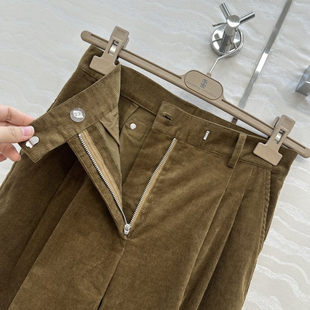 Вельветові брюки прямого крою фото 5