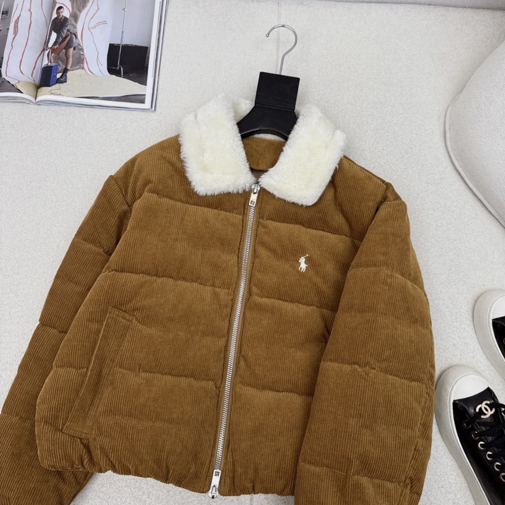 Вельветовый пуховик женский фото 2