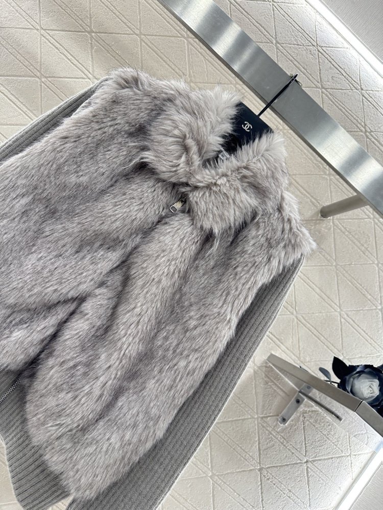 Вязаная шуба с воротником в стиле пэчворк фото 3