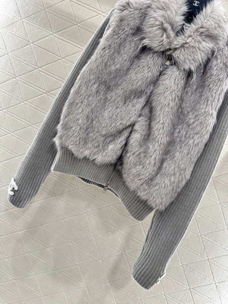 Вязаная шуба с воротником в стиле пэчворк фото 5