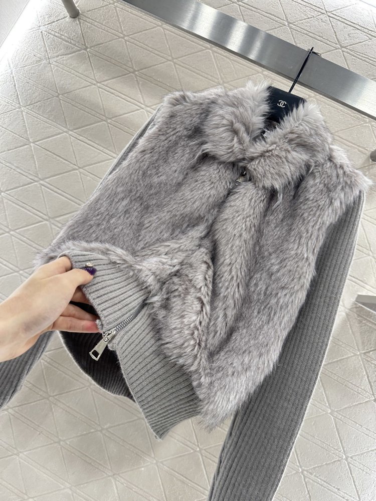 Вязаная шуба с воротником в стиле пэчворк фото 6