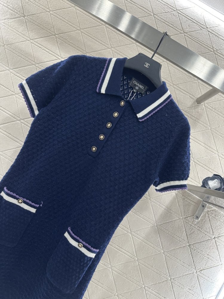 Вязаное dress from collar and short sleeves фото 5