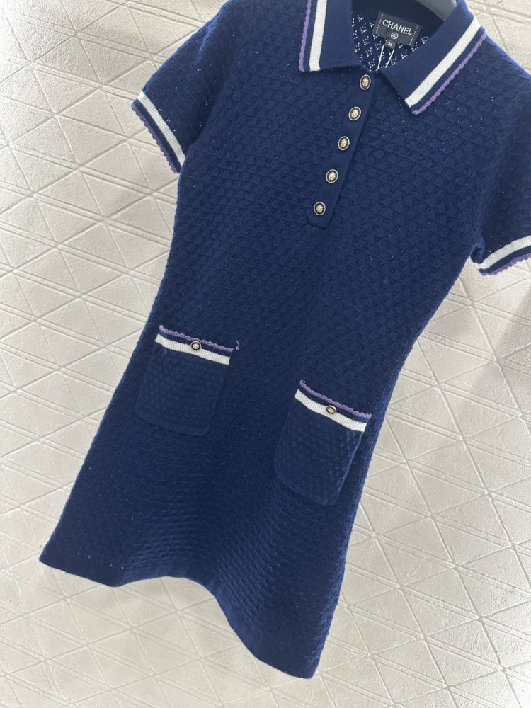 Вязаное dress from collar and short sleeves фото 6