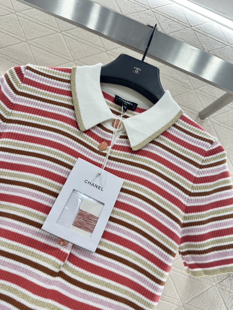 Вязаное платье в полоску с воротником фото 4