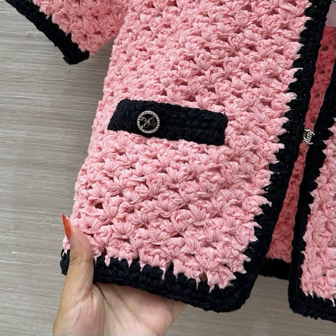 Вязаный кардиган с короткими рукавами фото 4