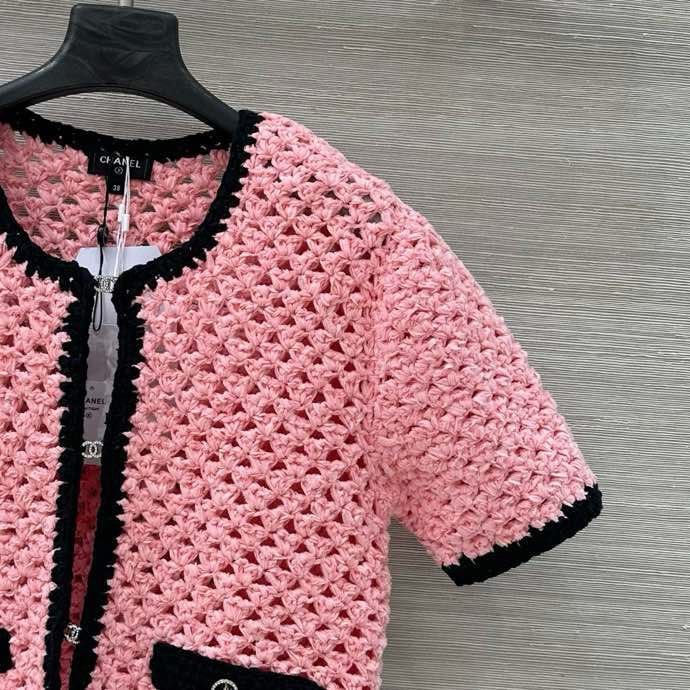 Вязаный кардиган с короткими рукавами фото 5