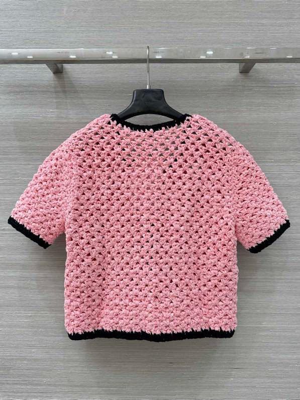 Вязаный кардиган с короткими рукавами фото 9