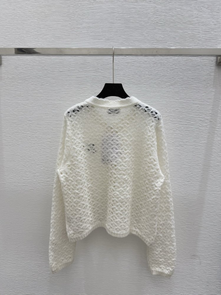 Вязаный кардиган с круглым вырезом и длинными рукавами фото 2