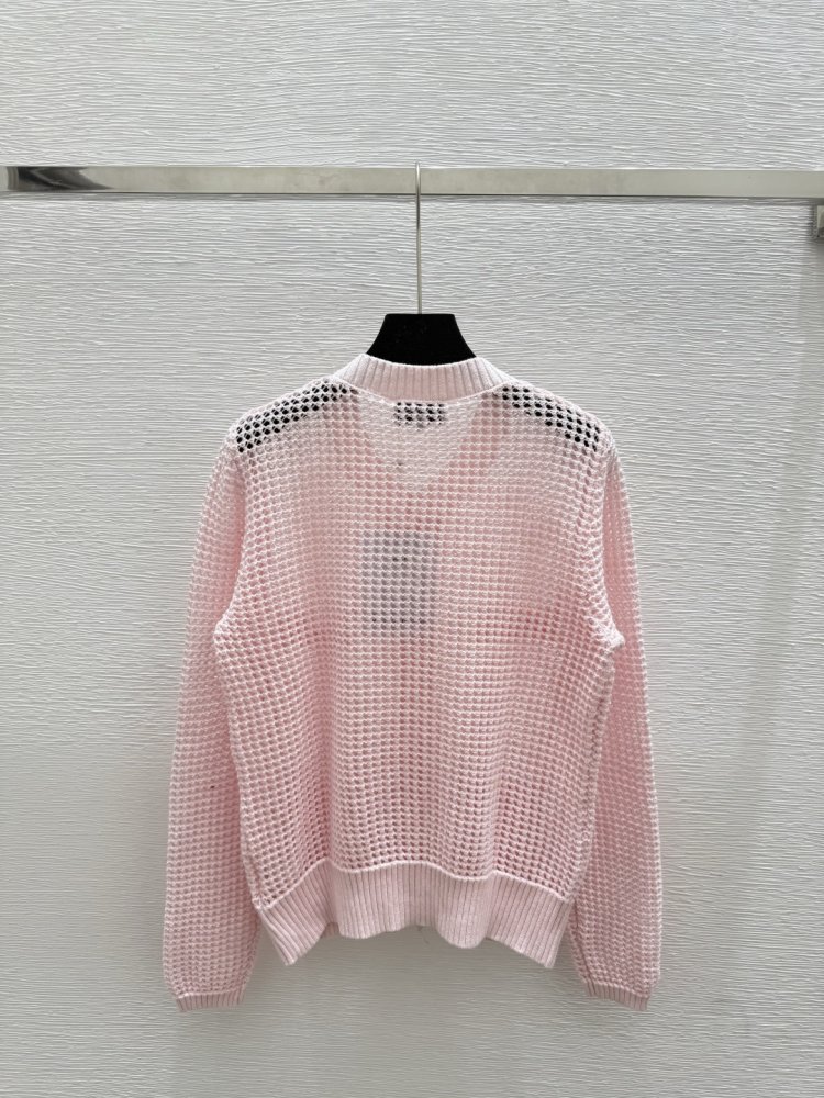 В'язаний кардиган з круглим вирізом і довгими рукавами фото 4