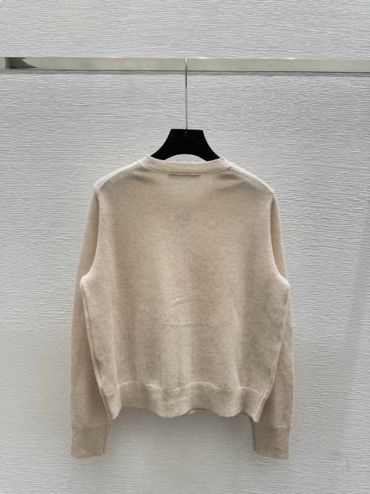 Вязаный кардиган с круглым вырезом и длинными рукавами фото 4