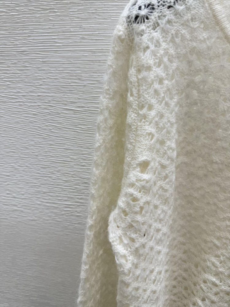 Вязаный кардиган с круглым вырезом и длинными рукавами фото 6