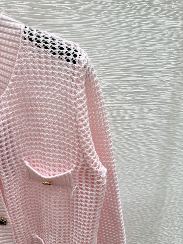 В'язаний кардиган з круглим вирізом і довгими рукавами фото 7