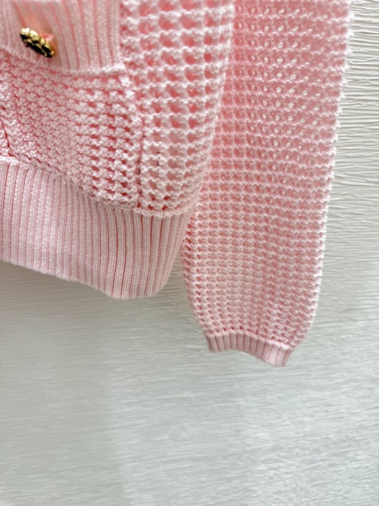 В'язаний кардиган з круглим вирізом і довгими рукавами фото 8