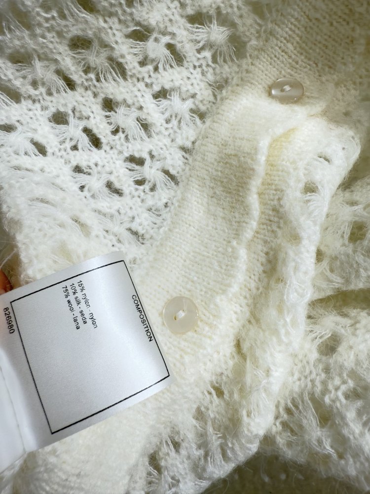 Вязаный кардиган с круглым вырезом и длинными рукавами фото 9