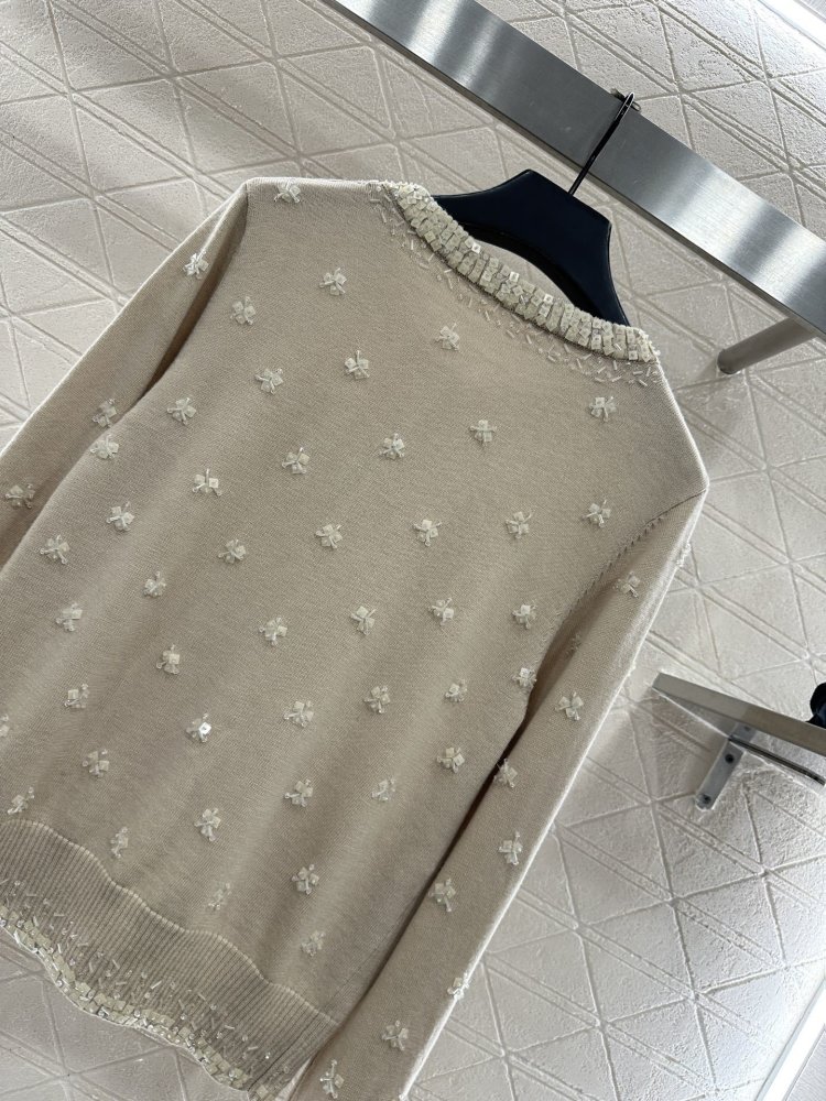 Вязаный кардиган с пайетками и бисером фото 7