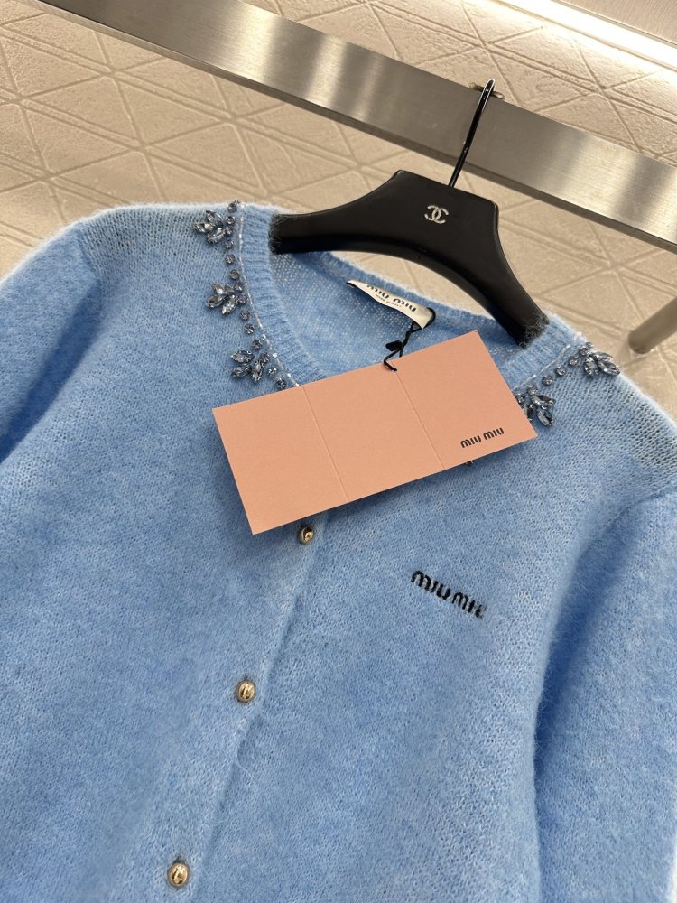 Вязаный кардиган со стразами фото 7