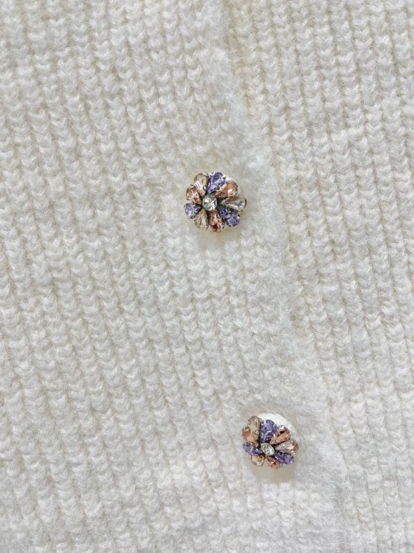 Вязаный кардиган свободного кроя с круглым вырезом фото 4