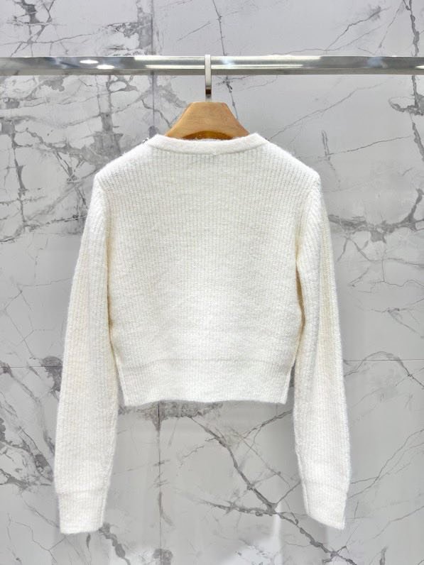 Вязаный кардиган свободного кроя с круглым вырезом фото 9