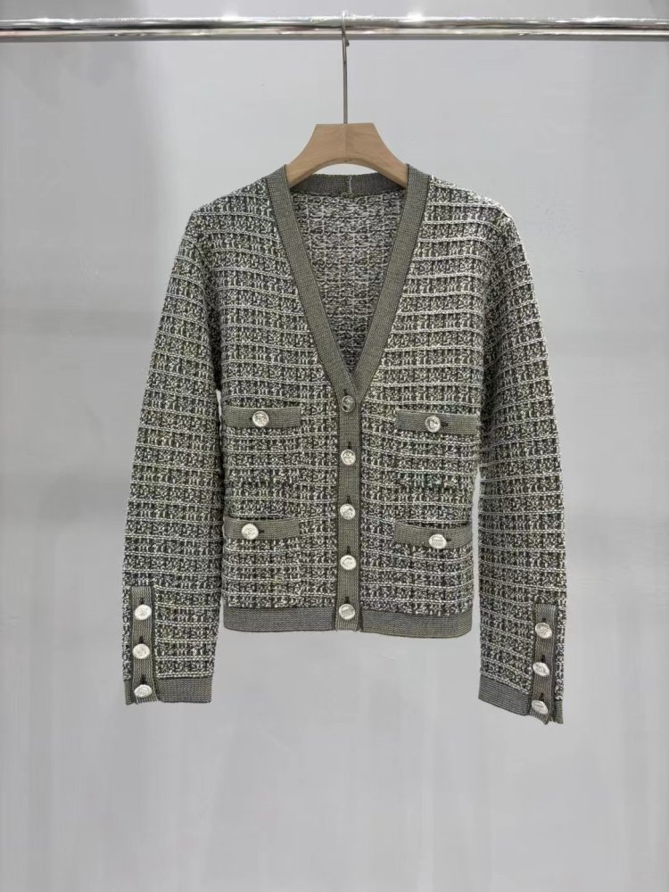 В'язаний картатий кардиган