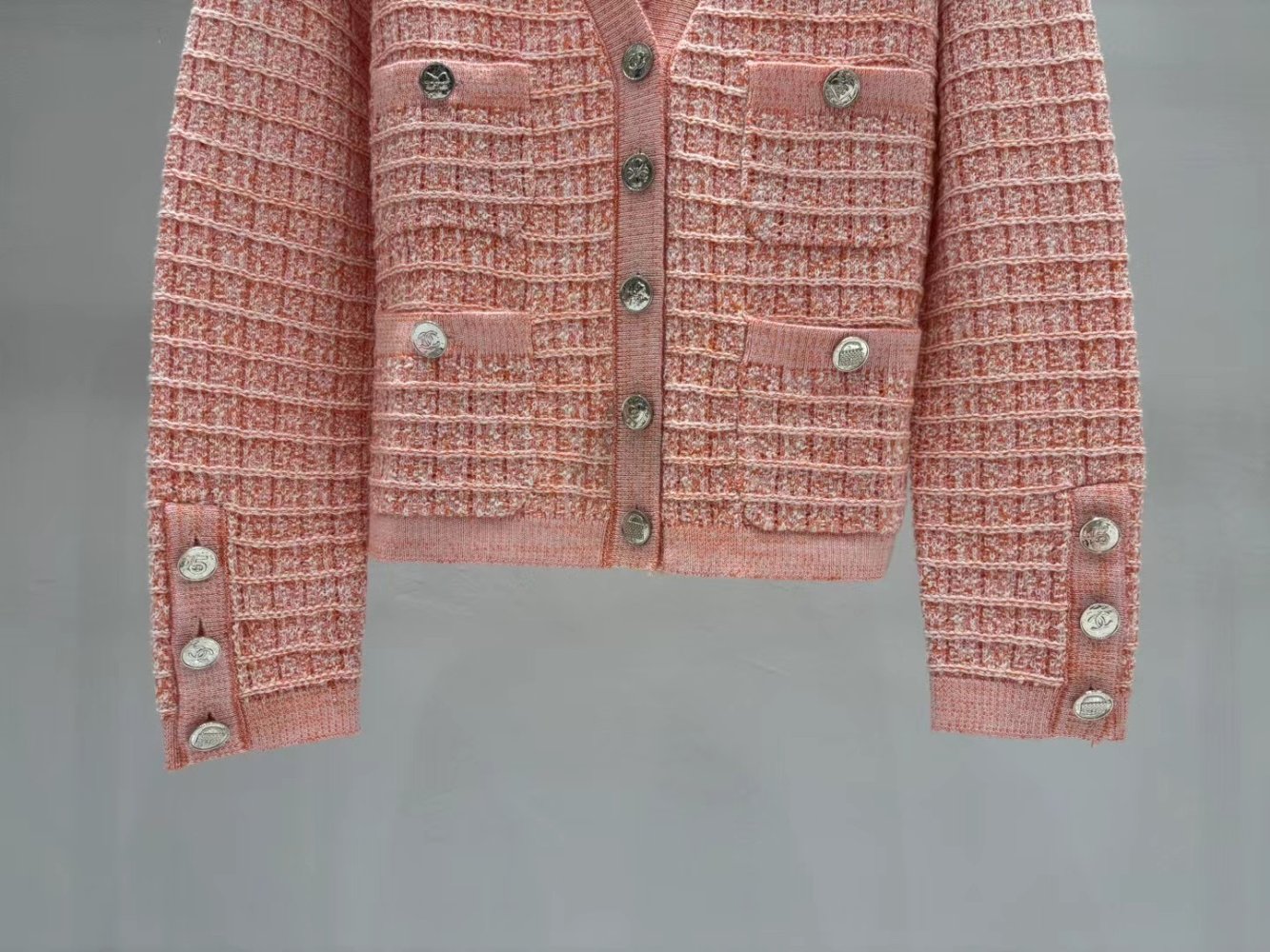 Вязаный клетчатый кардиган фото 4