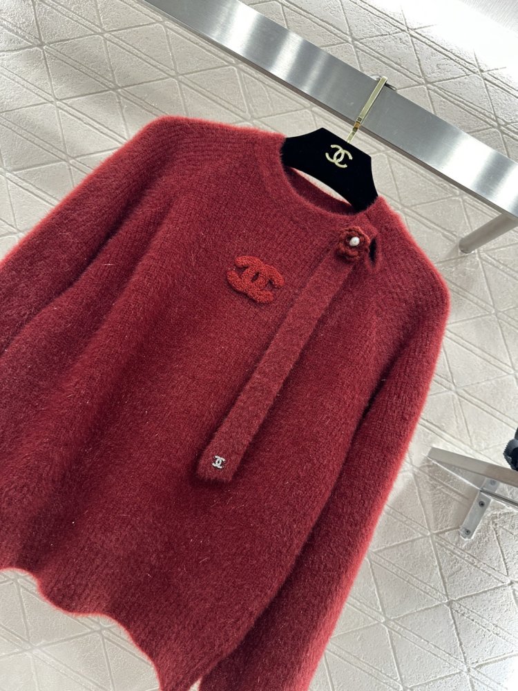 Вязаный пуловер с круглым вырезом фото 3