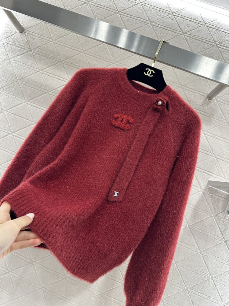 Вязаный пуловер с круглым вырезом фото 6