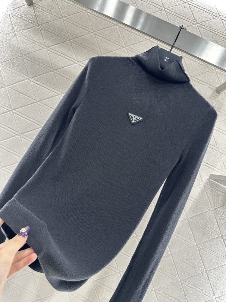 Вязаный свитер с высоким воротом фото 7