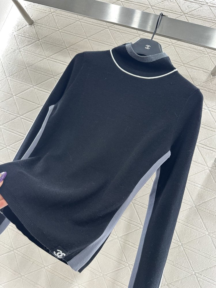 Вязаный свитер с высоким воротом фото 8