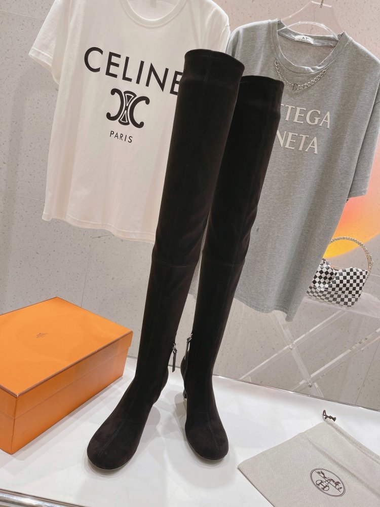 High Hessian boots on heel фото 2