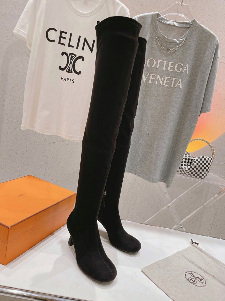 High Hessian boots on heel фото 3