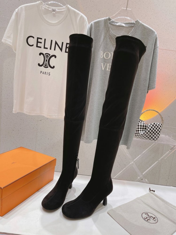 High Hessian boots on heel фото 4