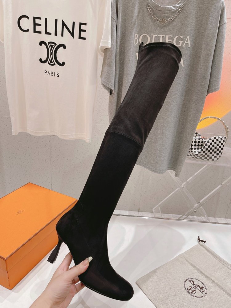 High Hessian boots on heel фото 5